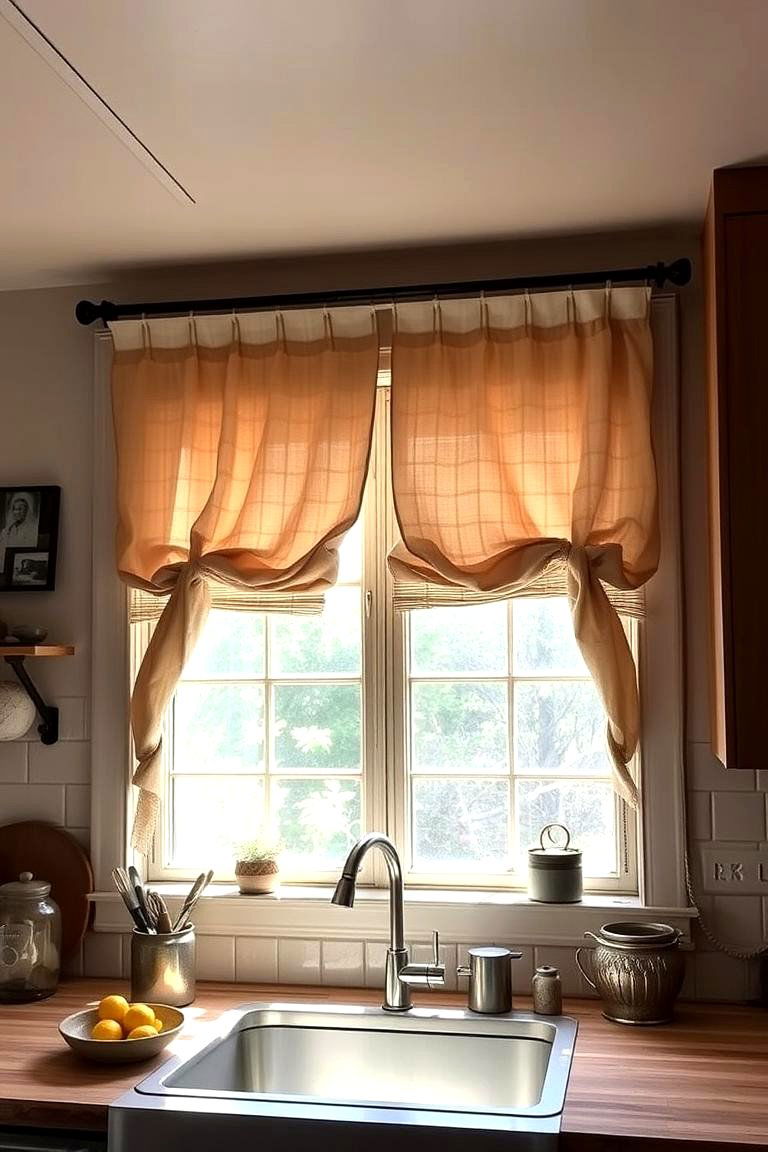 Unique Window Treatments - 24 Cabin Kitchen Ideas