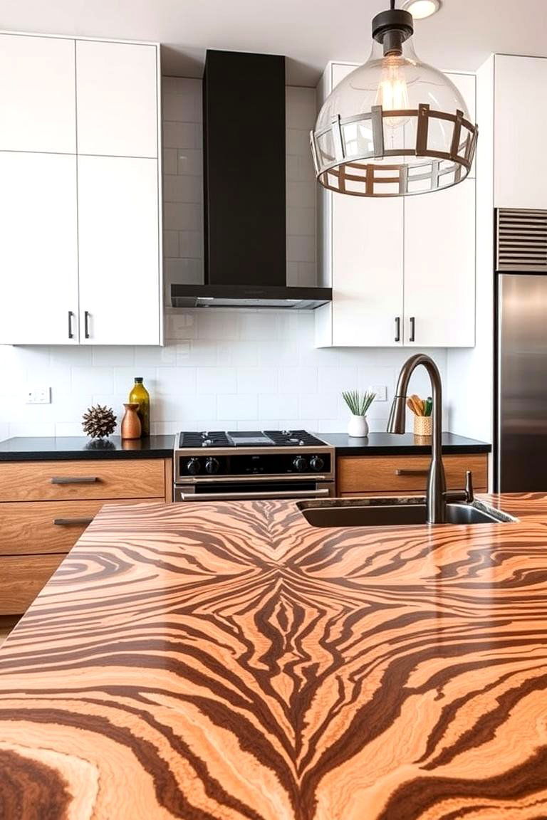 Unique Zebrawood Countertop - 24 Wood Countertop Ideas