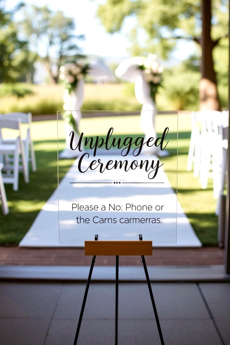 Unplug and Be Present Ceremony Sign - 24 Wedding Sign Ideas