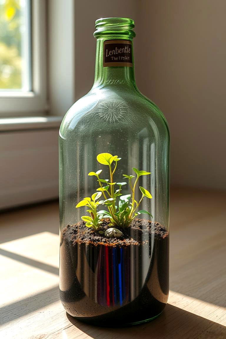 Upcycled Bottle Terrarium - 24 Terrarium Ideas