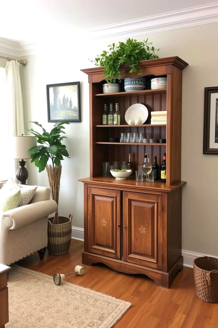 Upcycled Cabinet Bar - 24 Home Bar Ideas On A Budget