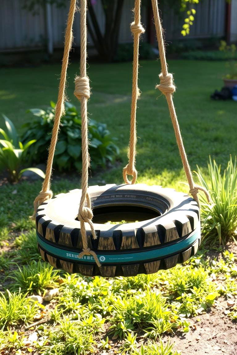 Upcycled Eco Friendly Tire Swing - 24 Tire Swing Ideas