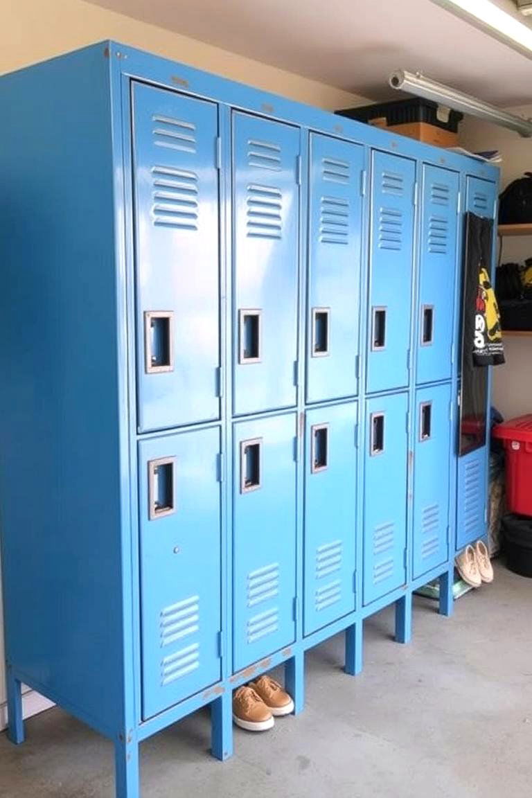 Upcycled Locker Shoe Storage - 24 Garage Shoe Storage Ideas