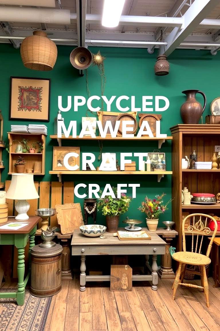 Upcycled Material Craft Space - 24 Craft Room Ideas