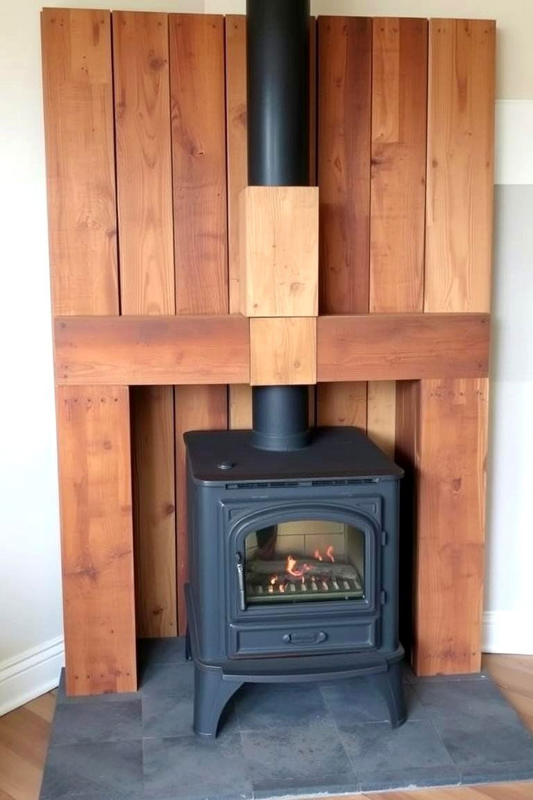 Upcycled Material Creation - 24 Wood Stove Surround Ideas