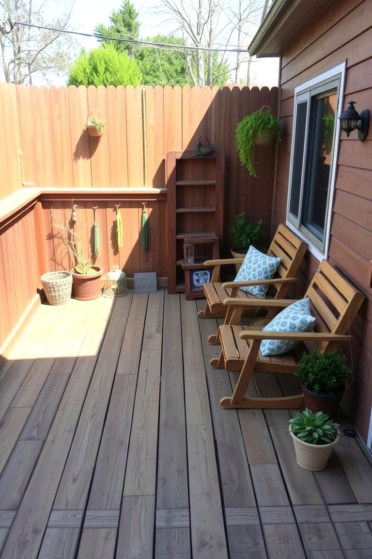 Upcycled Materials Deck - 24 Small Deck Ideas
