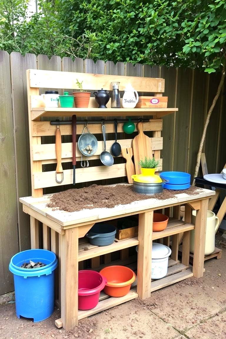Upcycled Materials Mud Kitchen - 24 Mud Kitchen Ideas for Kids