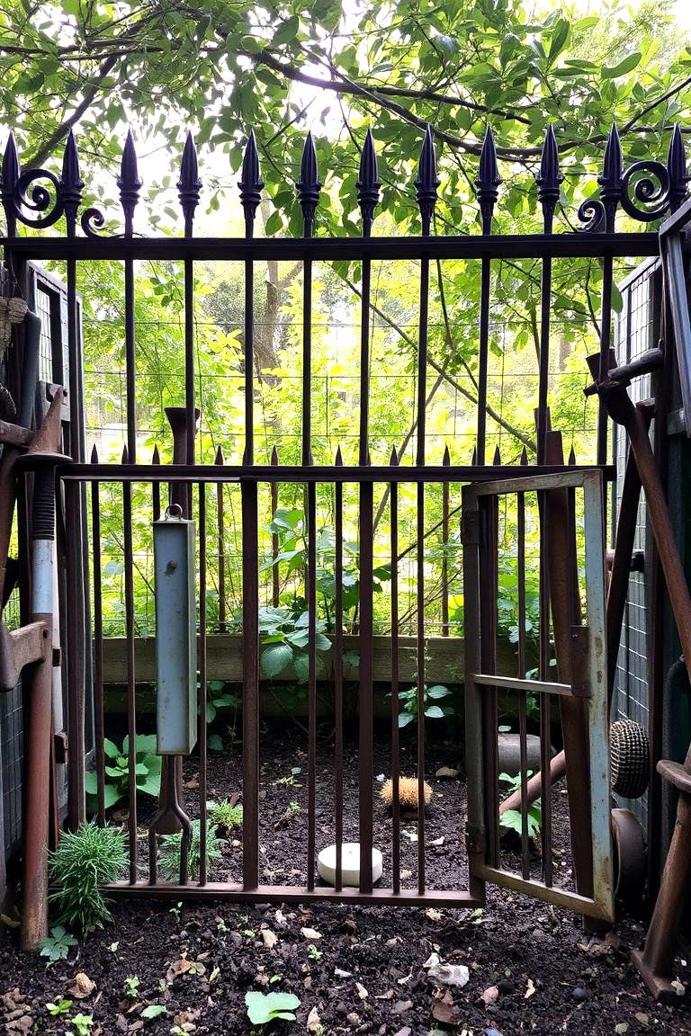 Upcycled Metal Scrap Fence - 24 Small Garden Fence Ideas