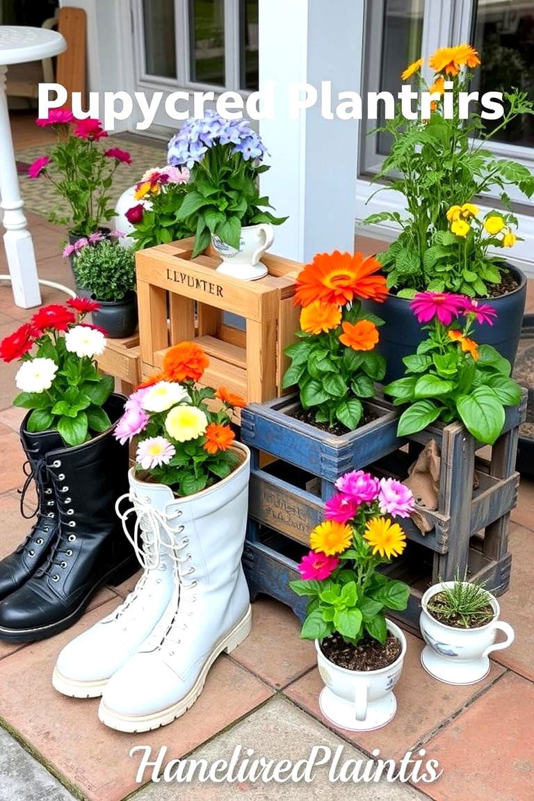 Upcycled Planters - 24 Backyard Ideas on a Budget