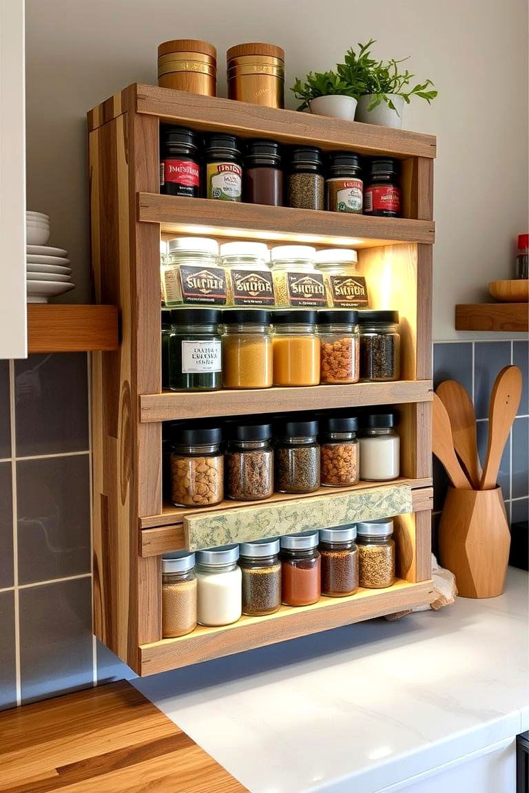 Upcycled Spice Rack - 24 Spice Rack Ideas