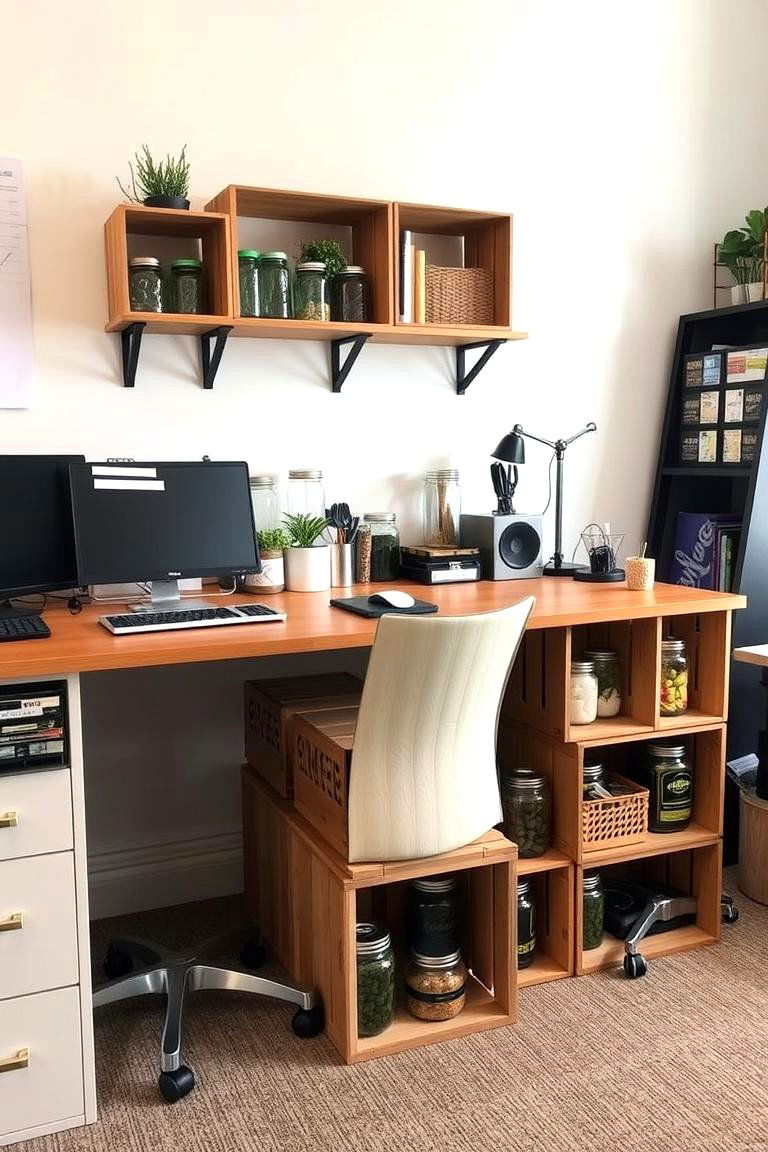 Upcycled Storage Solutions - 24 Budget Home Office Ideas