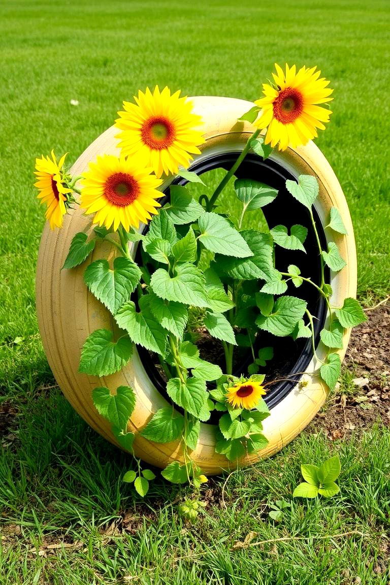 Upcycled Tire Garden Beds - 24 Inexpensive Raised Garden Bed Ideas