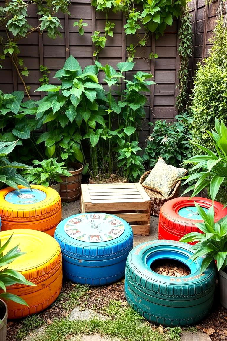 Upcycled Tire Seating - 24 Garden Seating Ideas