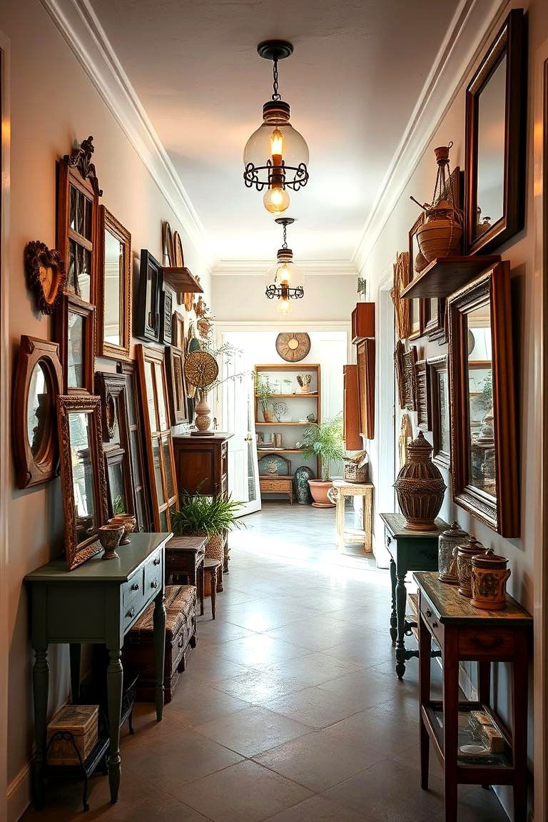 Upcycled Vintage Decor - 24 Boho Hallway Ideas