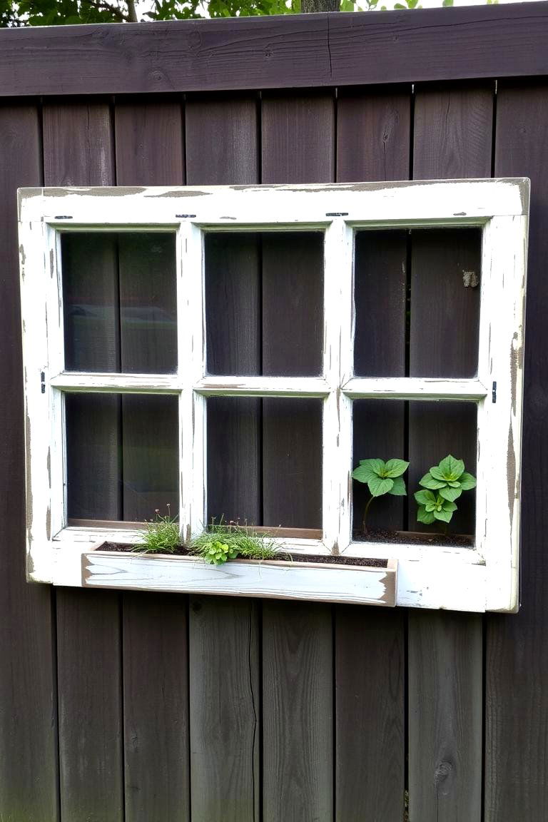 Upcycled Window Frame Fence - 24 Fence Art Ideas