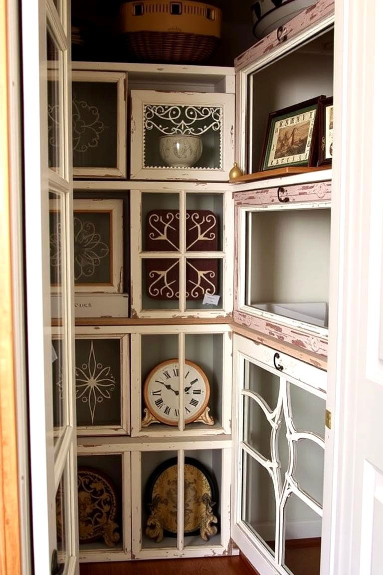 Upcycled Window Frame Storage - 24 Rustic Closet Ideas