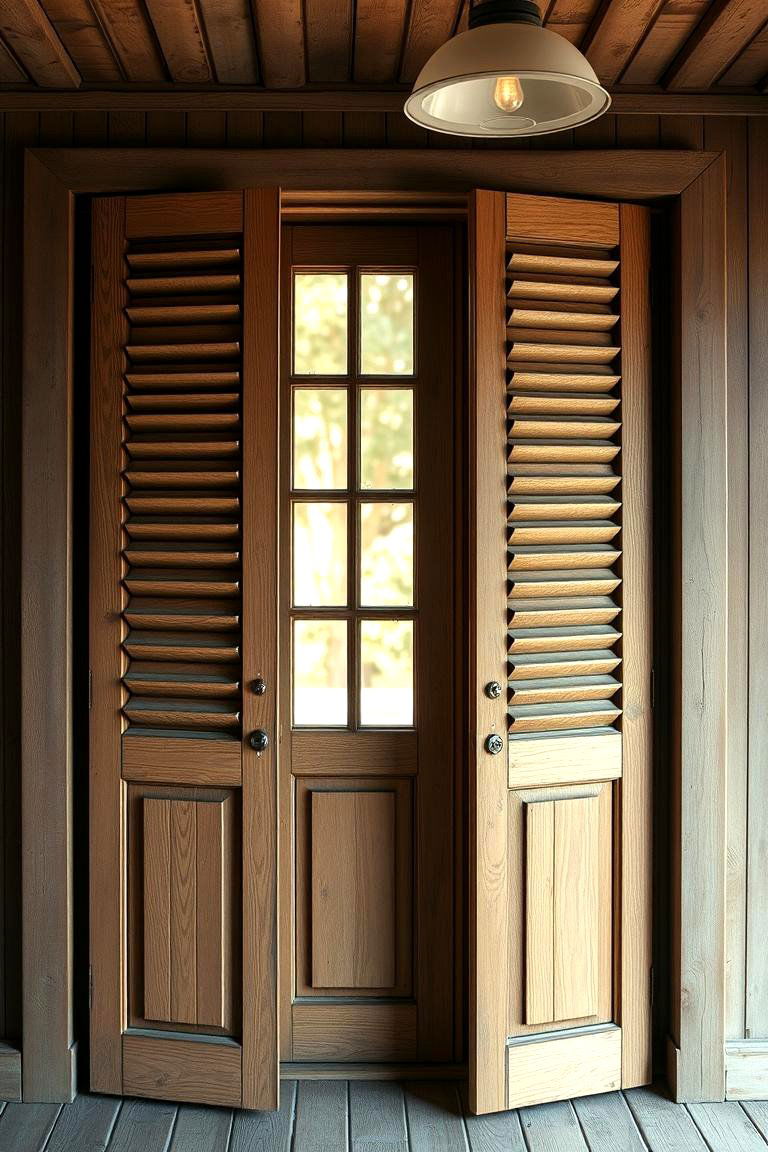 Upcycled Window Shutters Barrier - 24 Ideas Cheap Ways to Block Neighbors View