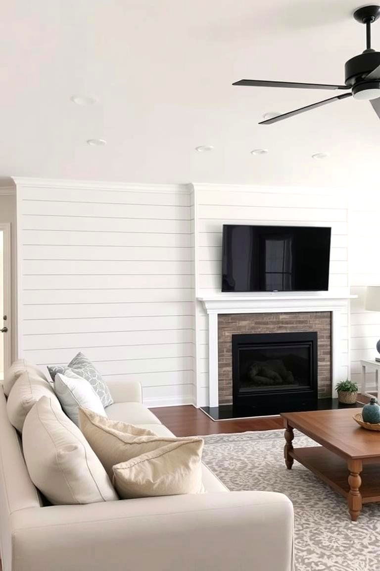 Updating Existing Walls with Shiplap - 24 Shiplap Living Room Ideas