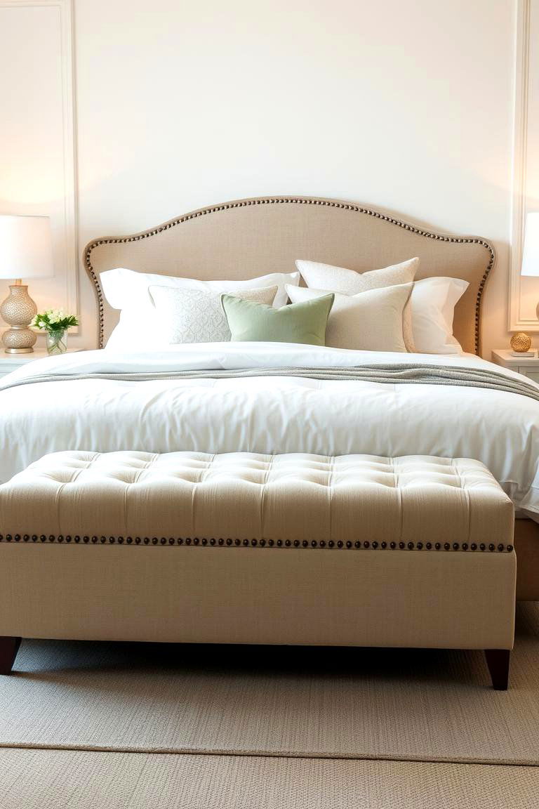 Upholstered Bench for Added Comfort - 24 Bedroom Bench Ideas