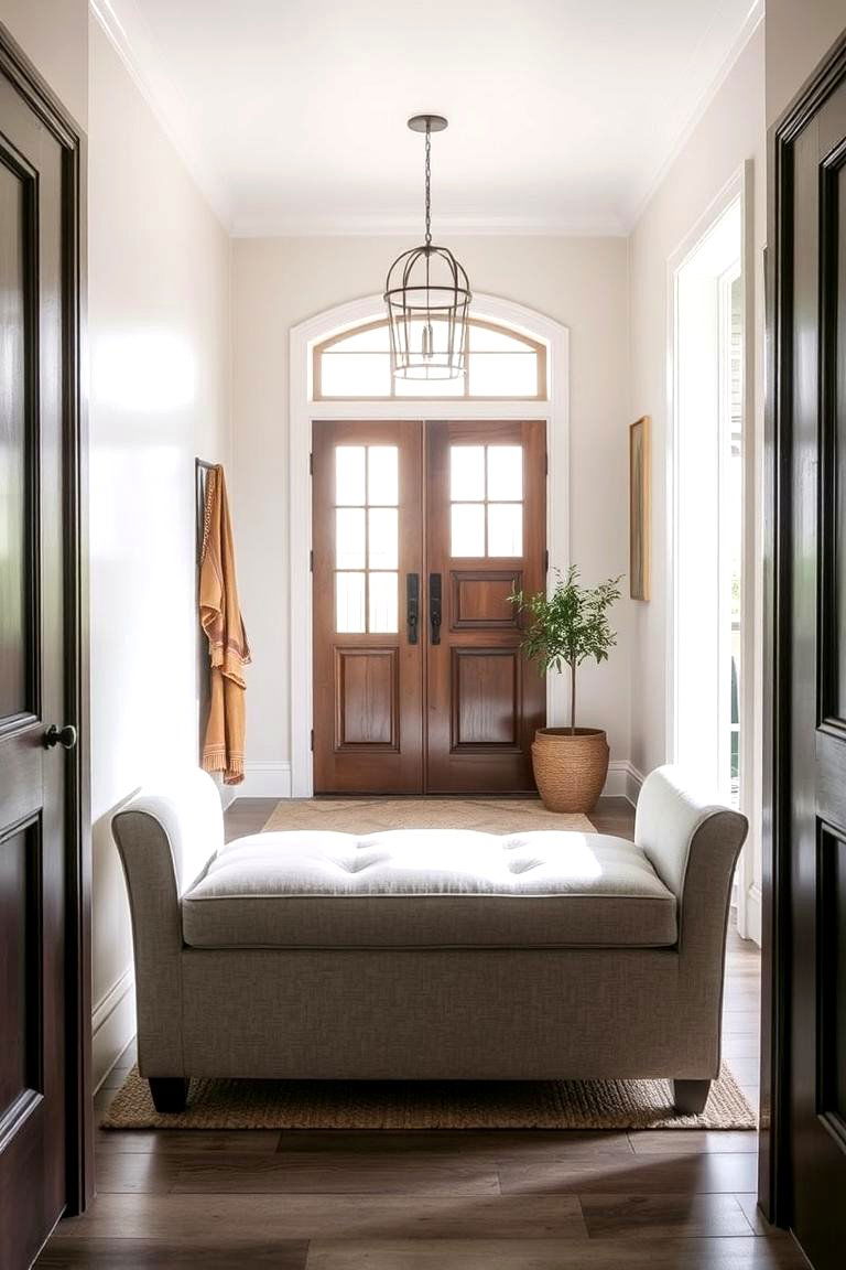 Upholstered Bench for Comfort - 24 Entryway Bench Ideas
