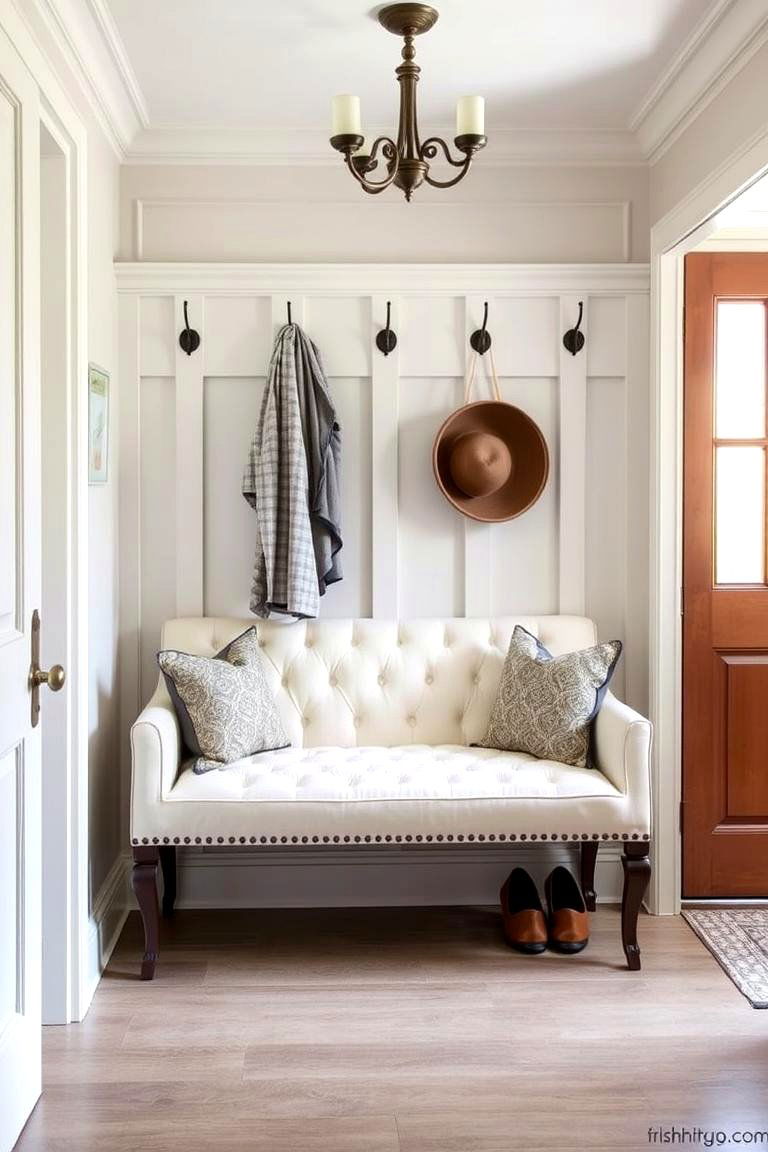 Upholstered Mudroom Bench - 24 Mudroom Bench Ideas