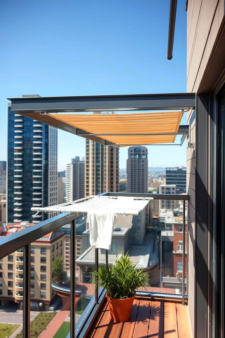 Urban Balcony Clothesline - 24 Outdoor Clothesline Ideas