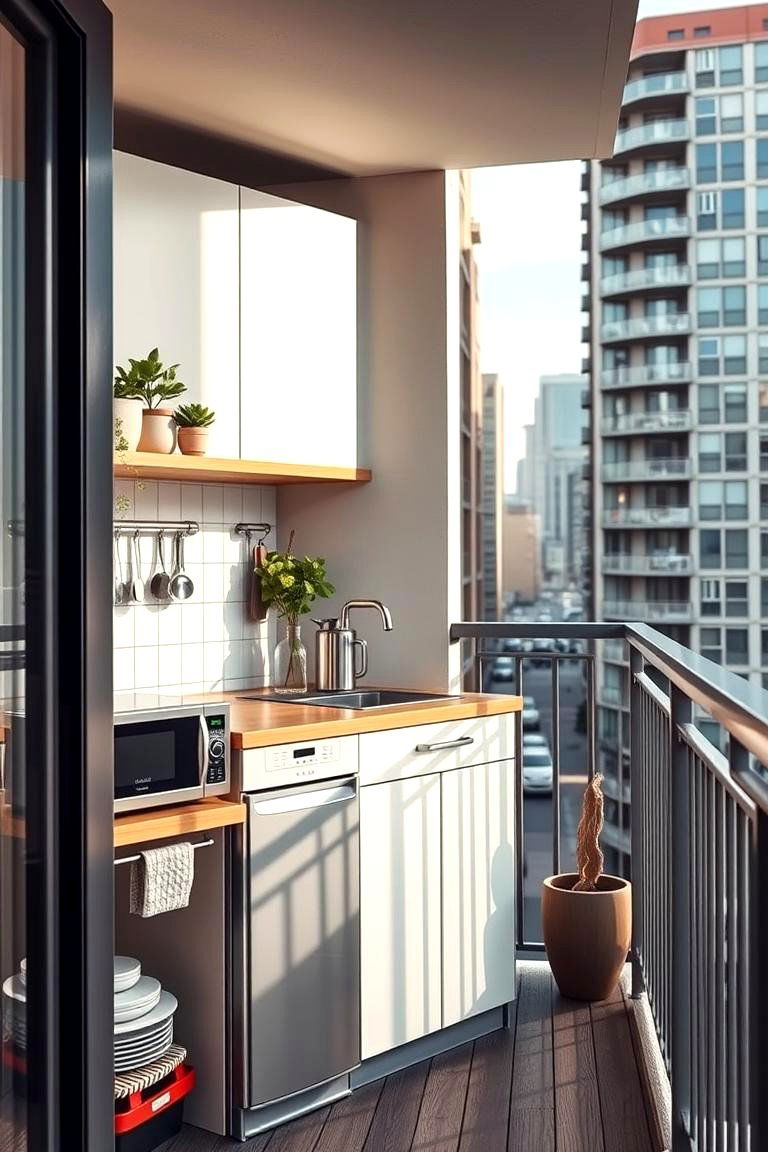 Urban Balcony Kitchen - 24 Small Outdoor Kitchen Ideas