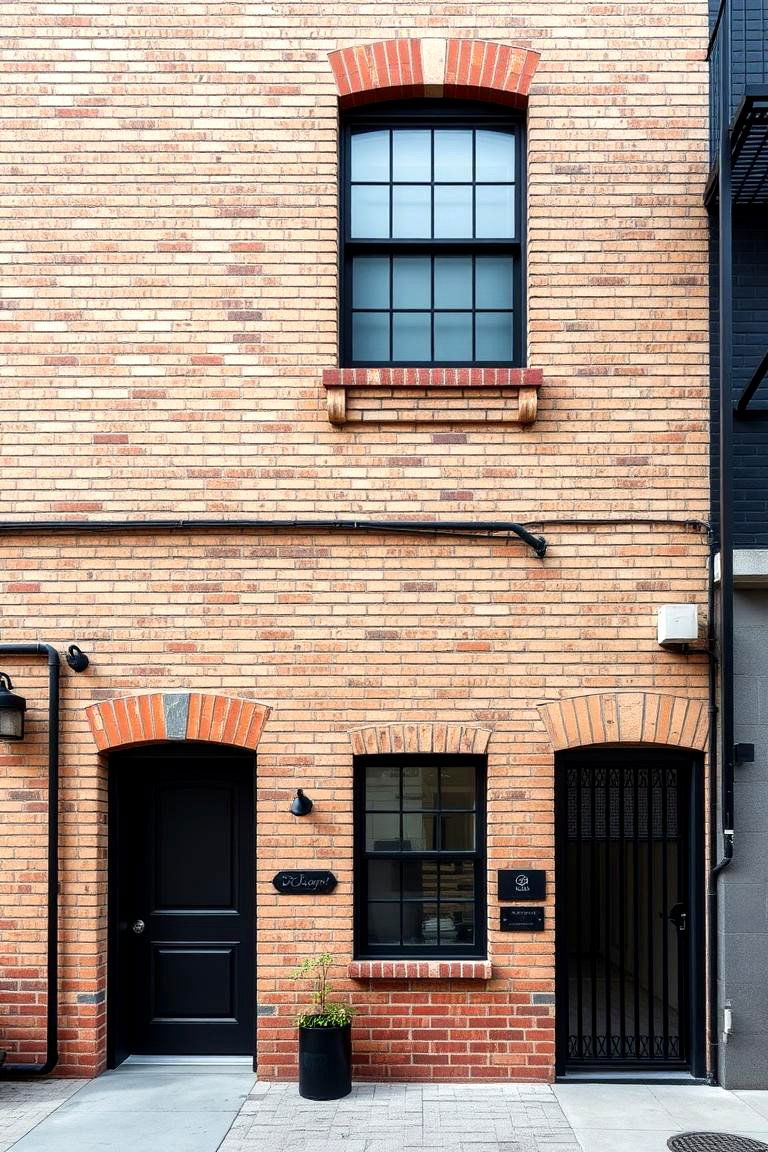 Urban Beige Brick with Industrial Touch - 24 Beige Brick Exterior Home Ideas