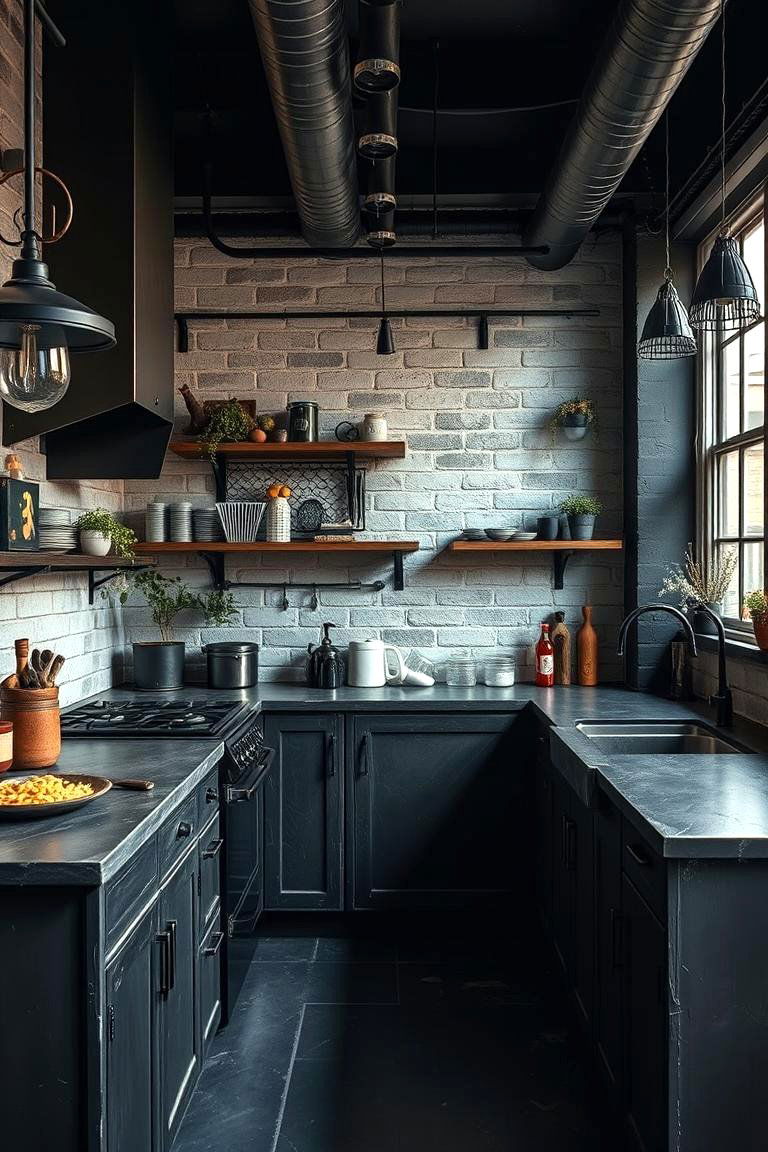 Urban Black Industrial Design - 24 Gray and Black Kitchen Ideas