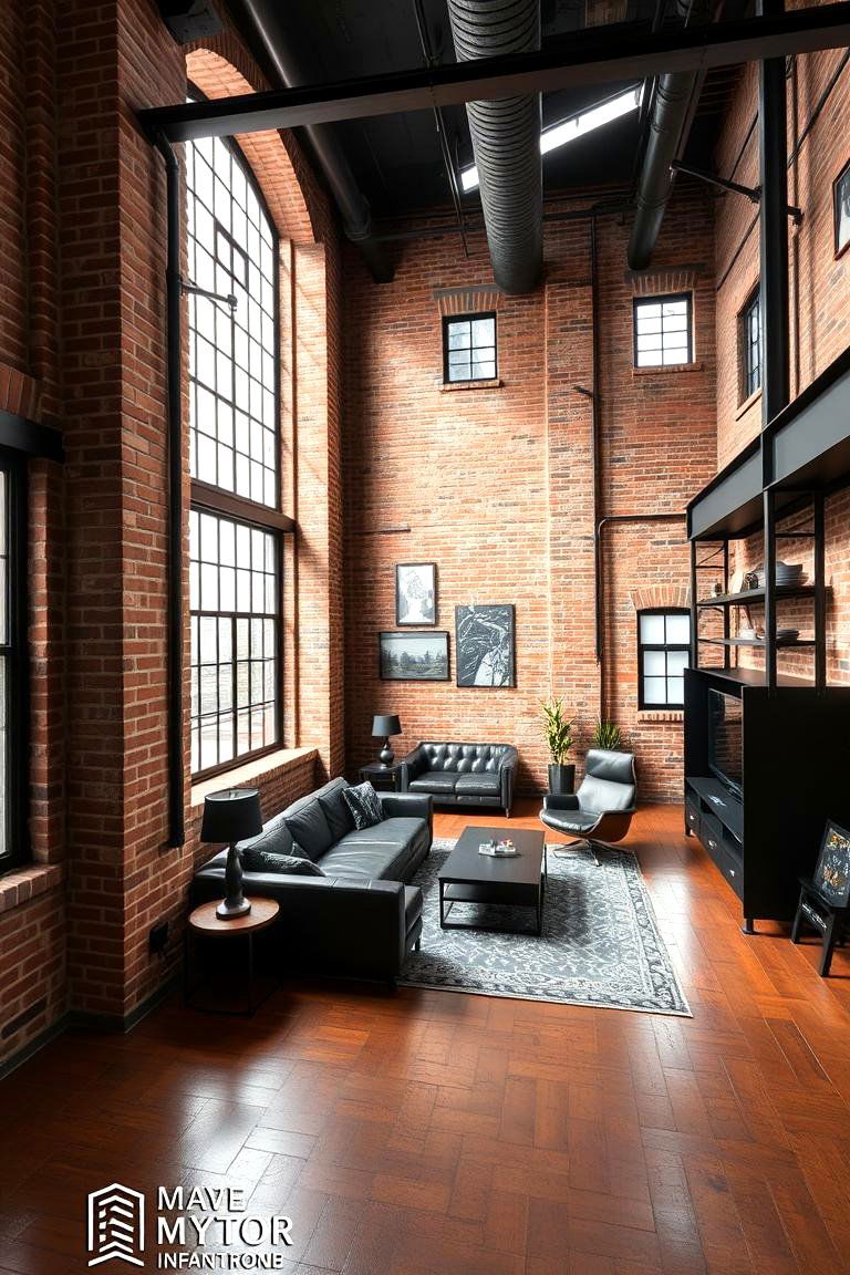 Urban Black Loft Vibes - 24 Black Room Ideas