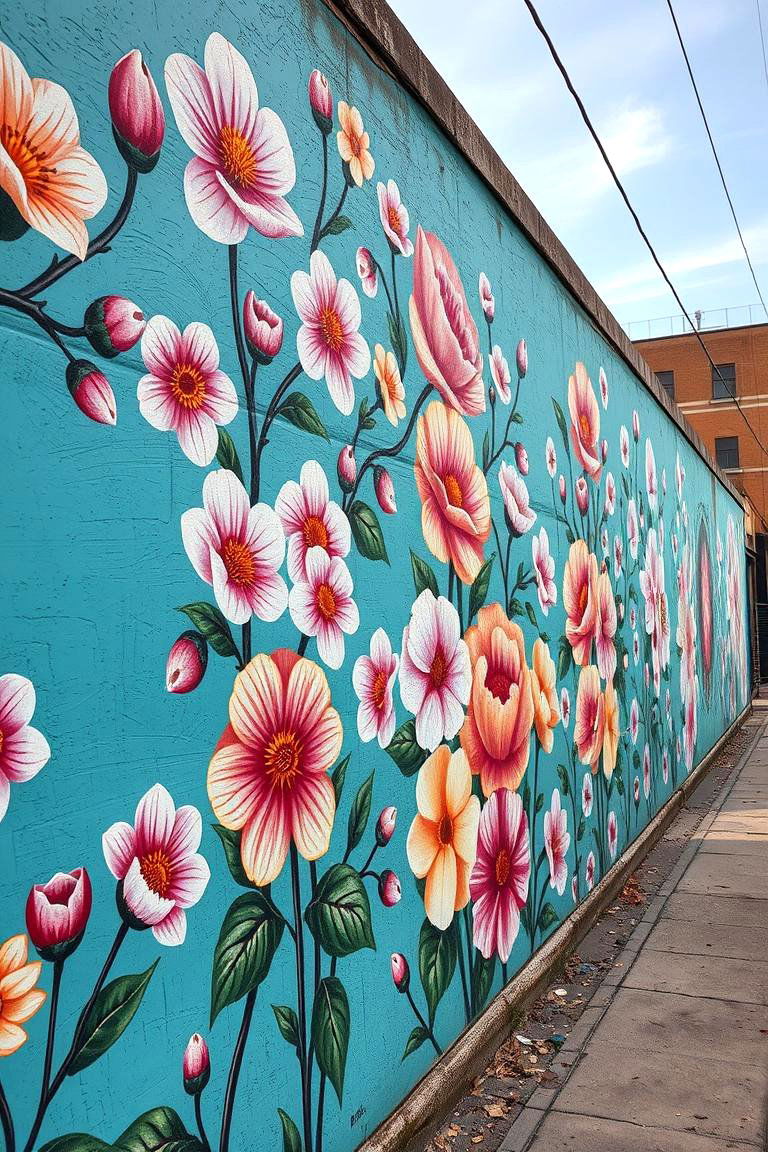 Urban Blossom Artistry - 24 Flower Murals on Buildings