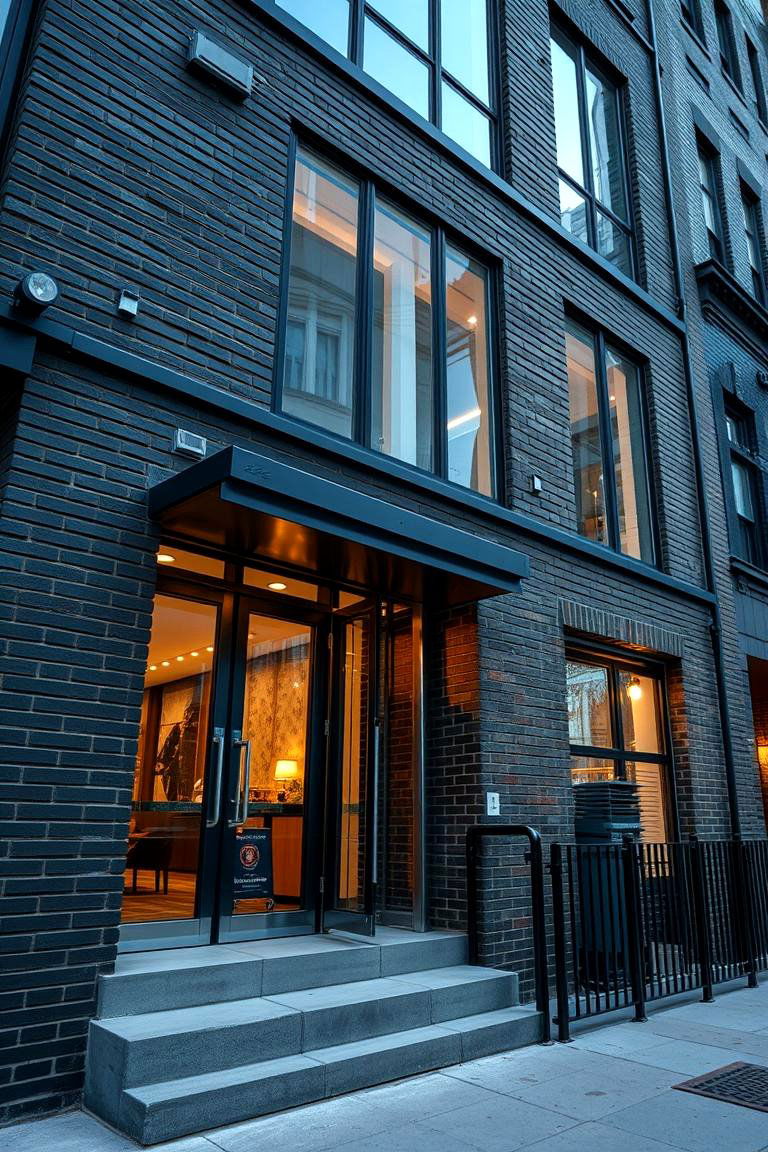 Urban Chic Black Brick with Metal Accents - 24 Black Brick House Exteriors