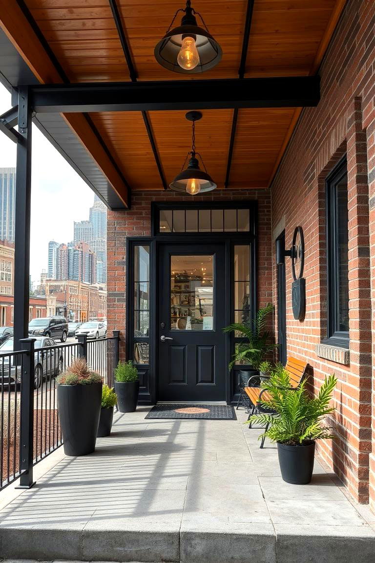 Urban Chic Black Porch - 24 Black Porch Ideas