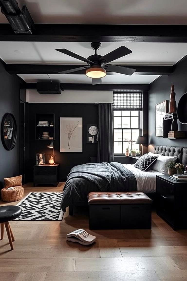Urban Chic Bold Black and Brown Interiors - 24 Black and Brown Bedroom Ideas