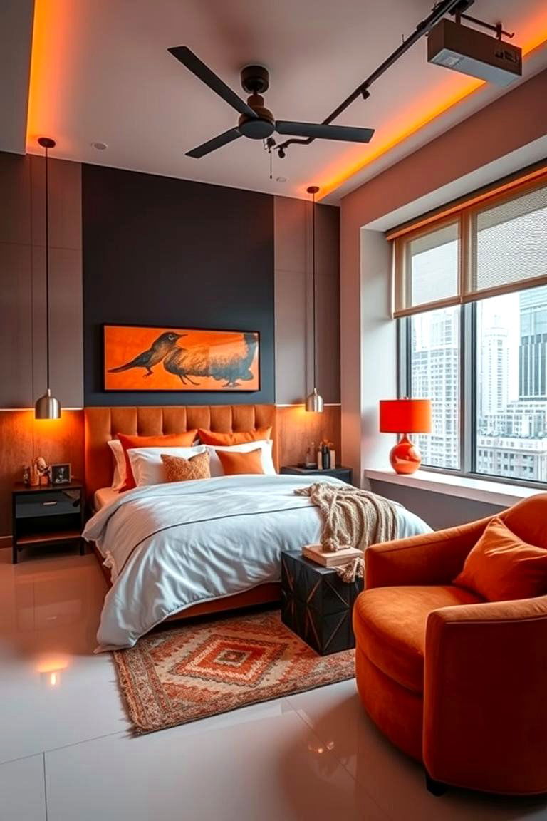 Urban Chic Burnt Orange Style - 24 Burnt Orange Bedroom Ideas
