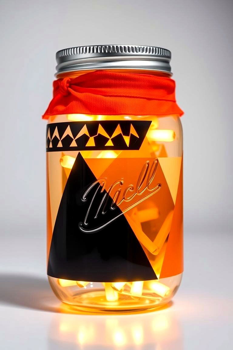 Urban Chic Geometric Patterns and Modern Accents - 24 Mason Jar Wedding Centerpieces