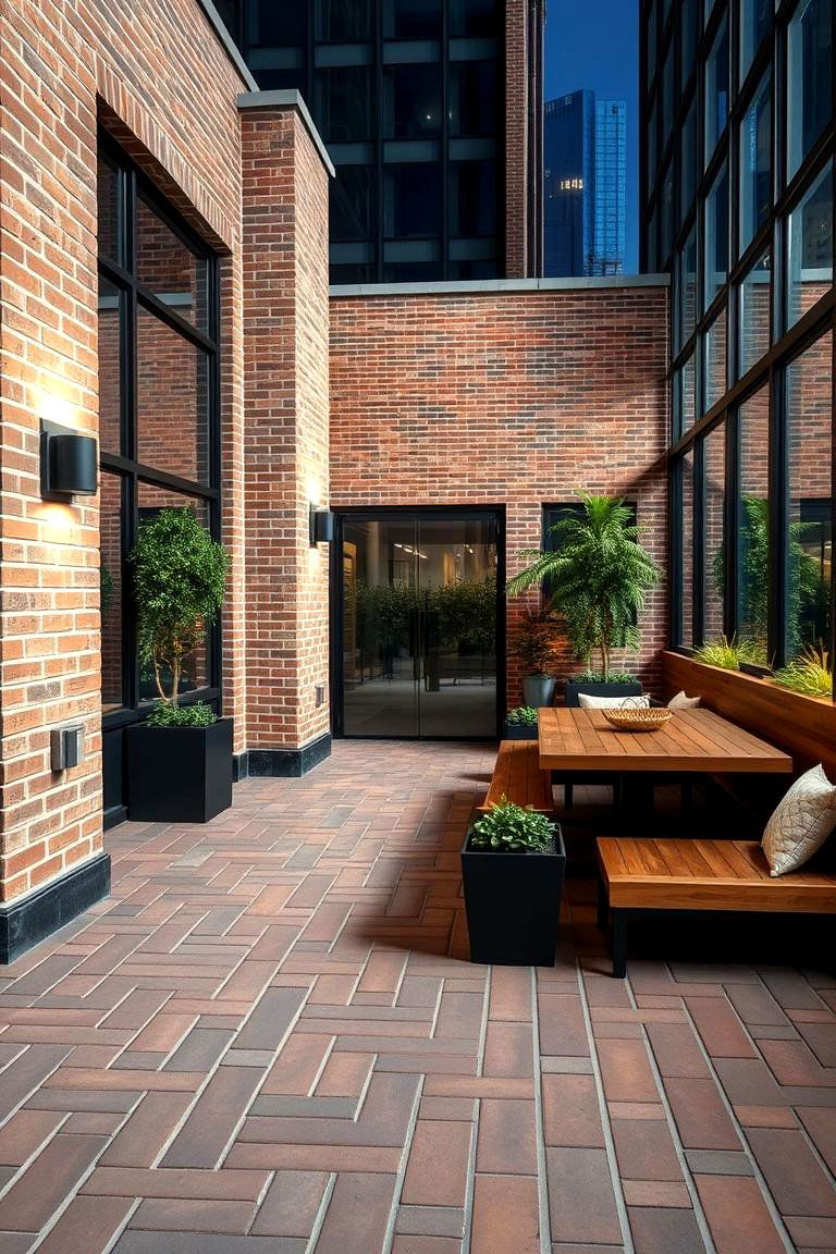 Urban Chic Herringbone Layout - 24 herringbone brick patio designs