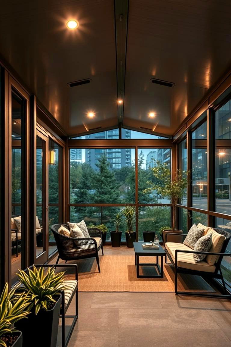 Urban Chic Screened in Lounge - 24 Screened-in Porch Ideas