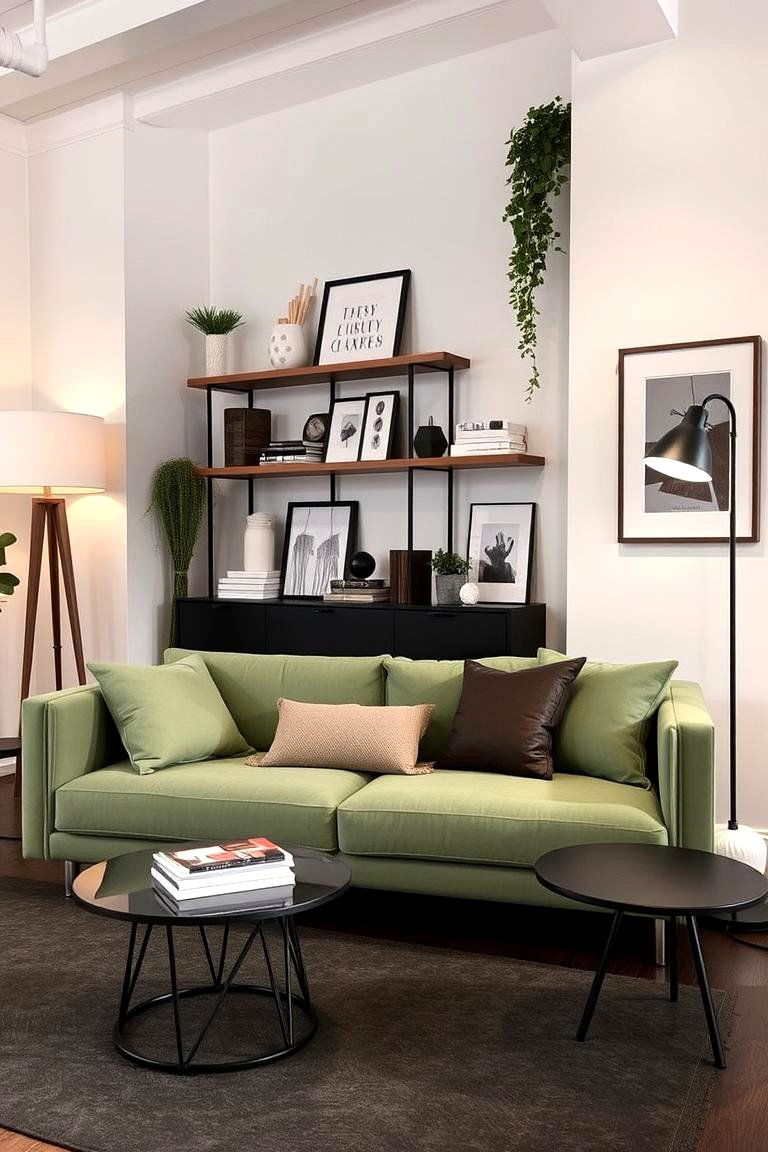 Urban Chic Sophistication - 24 sage green couch living room ideas