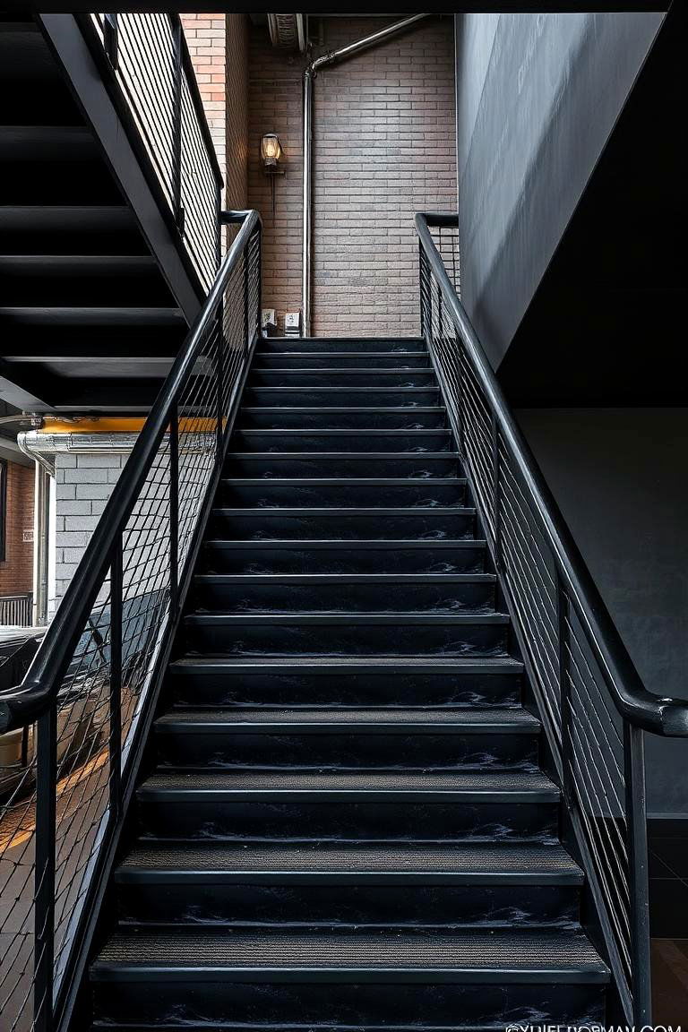 Urban Chic Vibe - 24 black staircase ideas