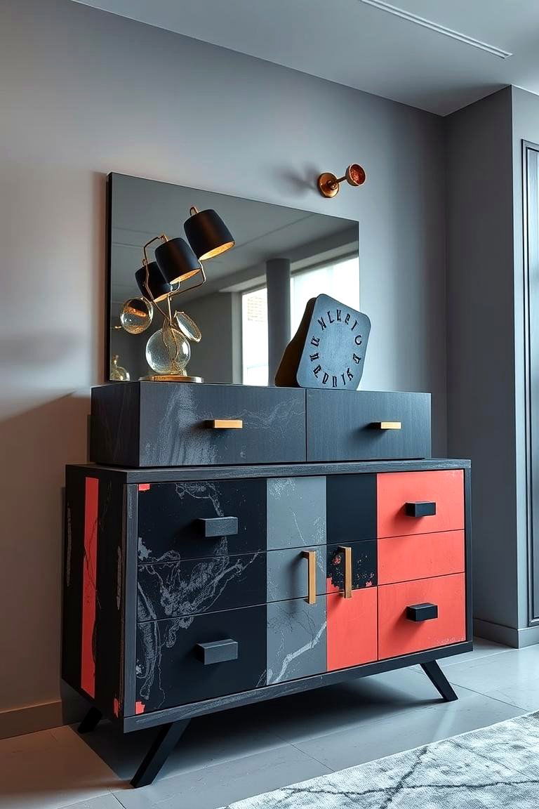Urban Chic with Bold Modern Accents - 24 Dresser Decor Ideas