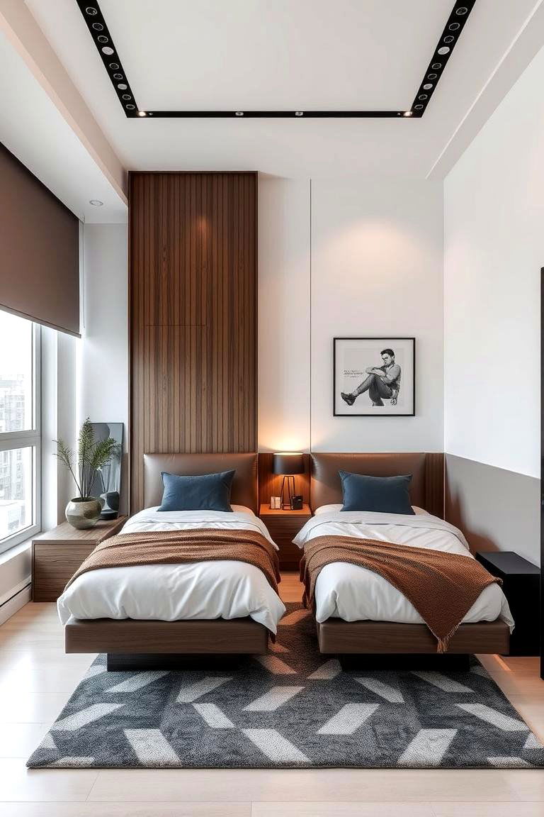 Urban Contemporary Flair - 24 Twin Bedroom Ideas
