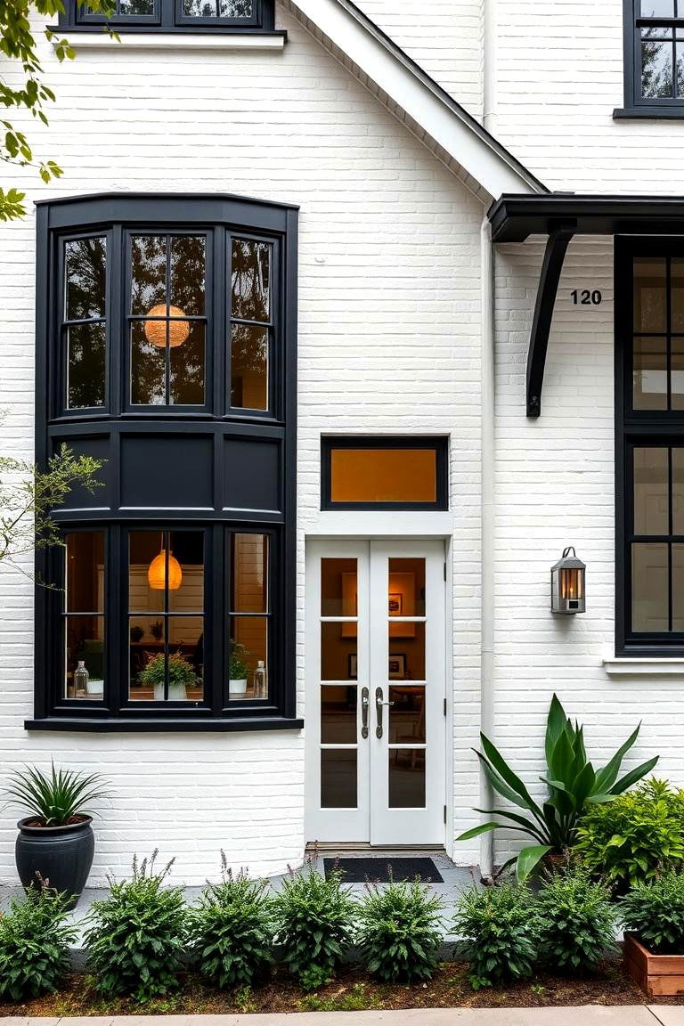 Urban Farmhouse Edge - 24 White Farmhouse With Black Windows Ideas