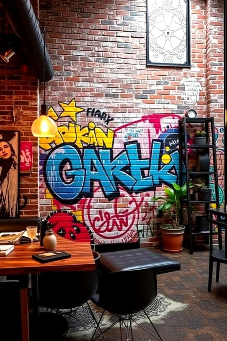 Urban Graffiti Inspired Brick - 24 Brick Wallpaper Ideas