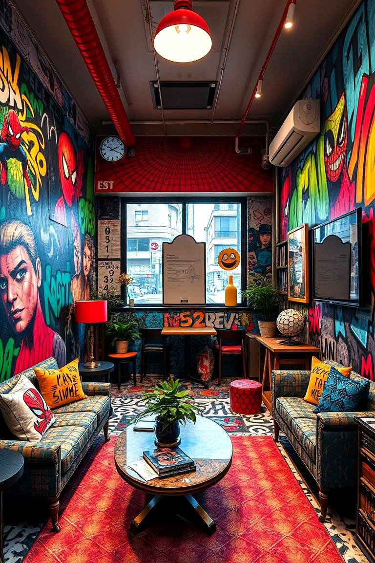 Urban Graffiti Inspired Decor - 24 Spiderman Room Decor Ideas