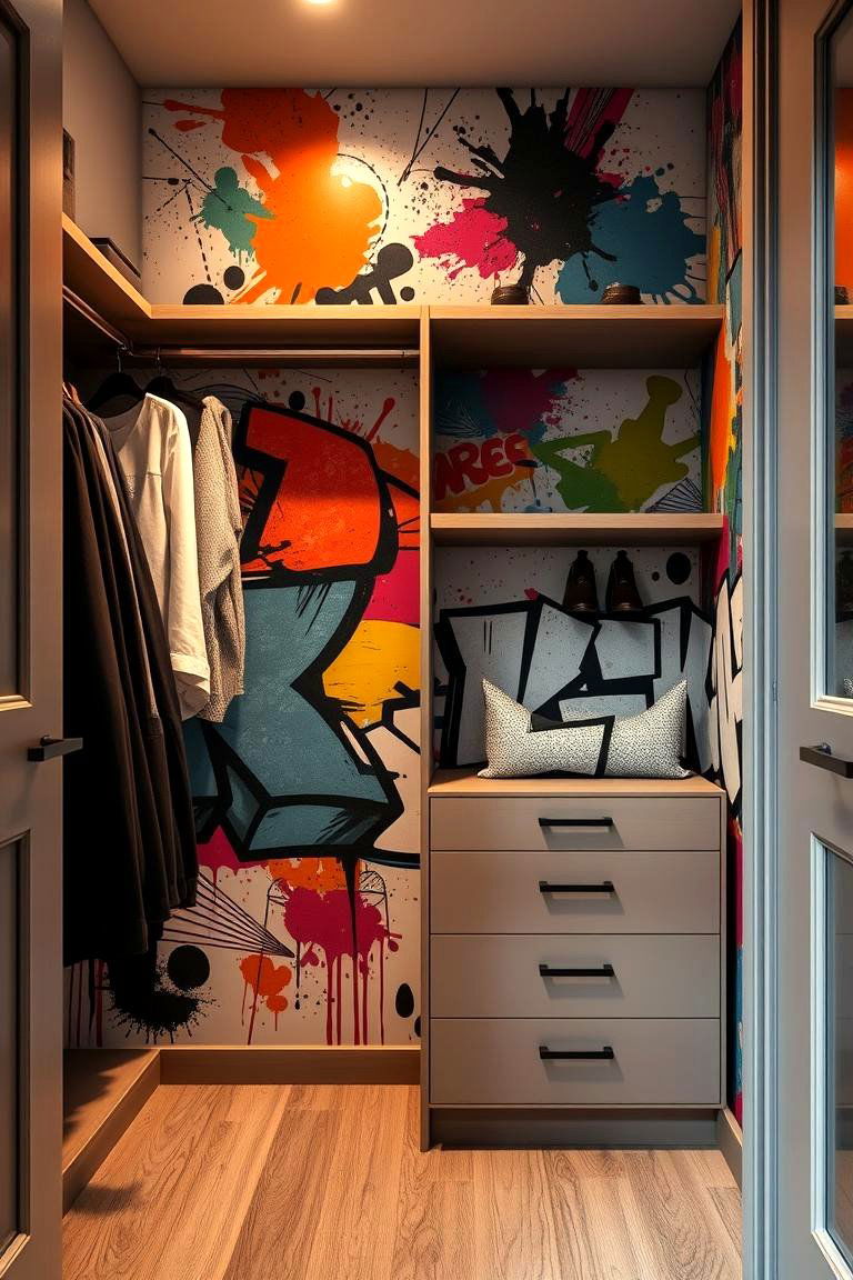 Urban Graffiti Touch - 24 Closet Wallpaper Ideas