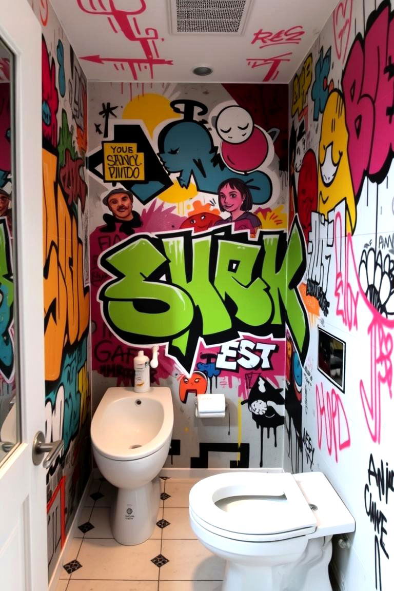 Urban Graffiti - 24 Bathroom Mural Ideas