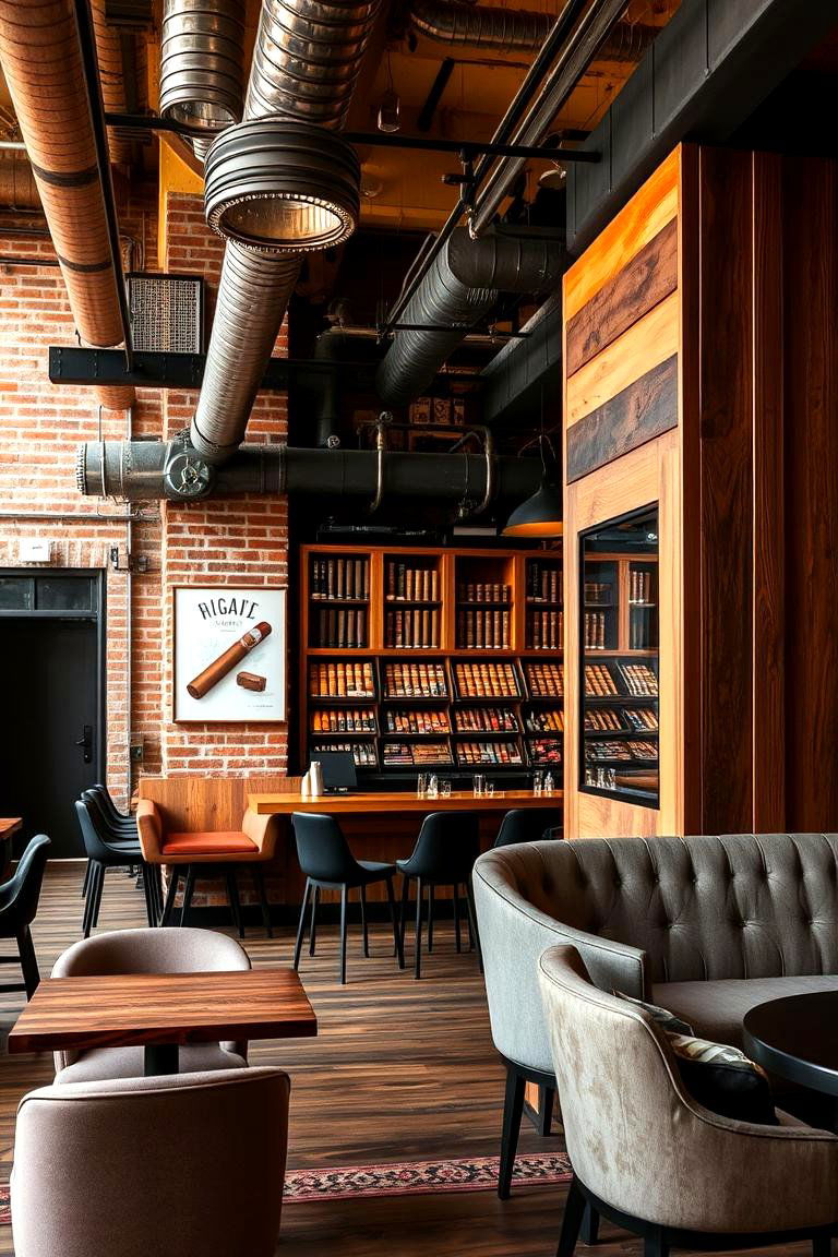 Urban Industrial Cigar Bar - 24 Cigar Room Ideas