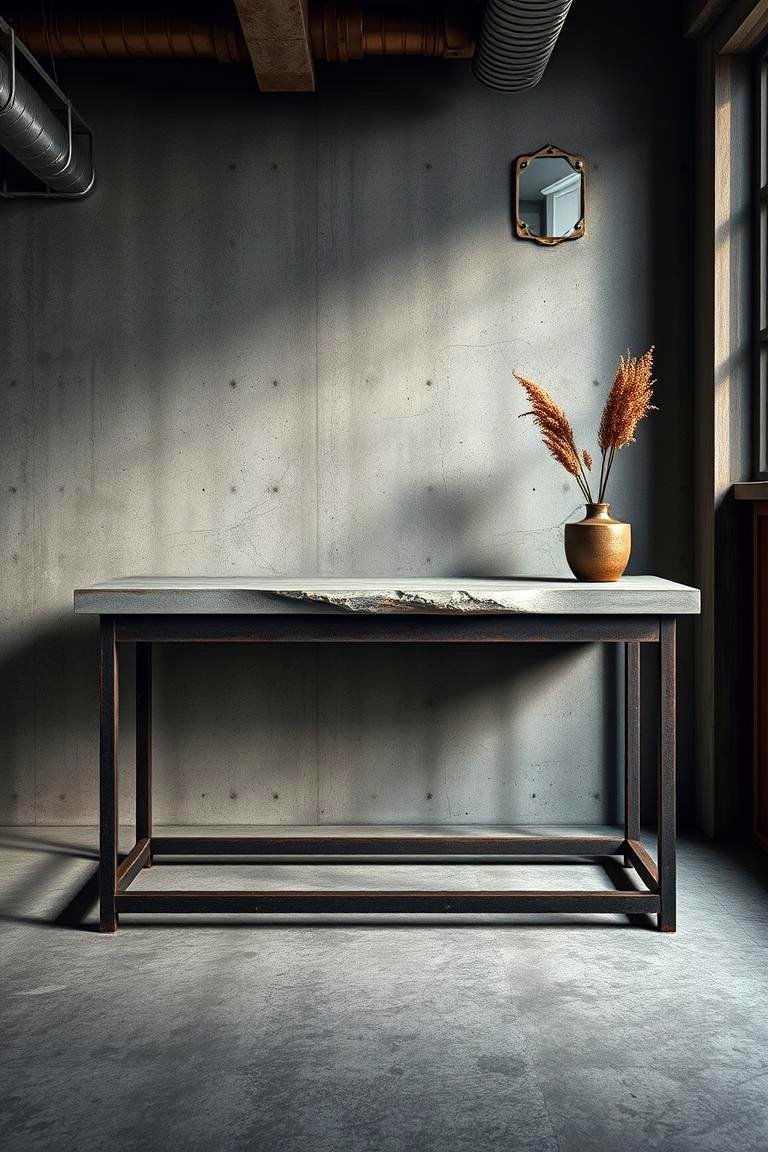 Urban Industrial Edge - 24 Console Table Decor Ideas