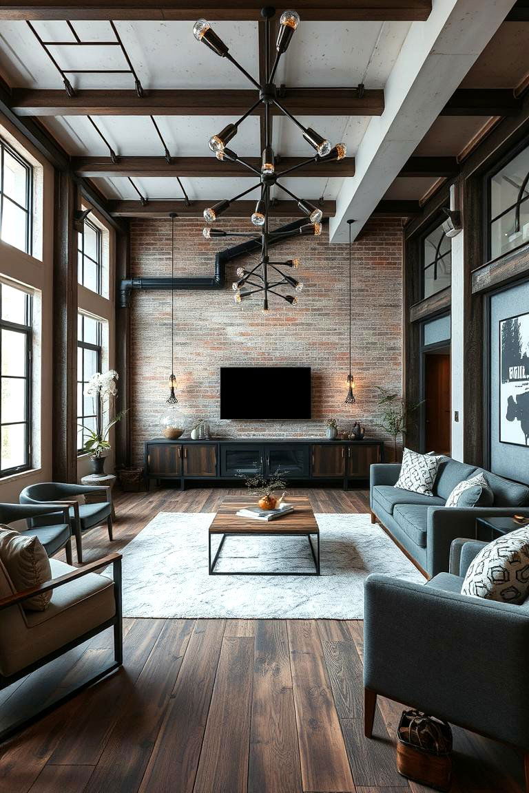 Urban Industrial Fusion - 24 Mens Living Room Ideas